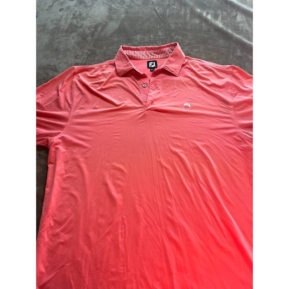 Footjoy Shirt Men's XL Pink Coral Polo Golf Short‎ Sleeve FJ Logo Swan